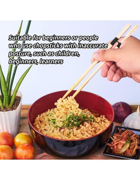 24 Piezas Ayudantes Reutilizables de Palillos Plásticos Negros