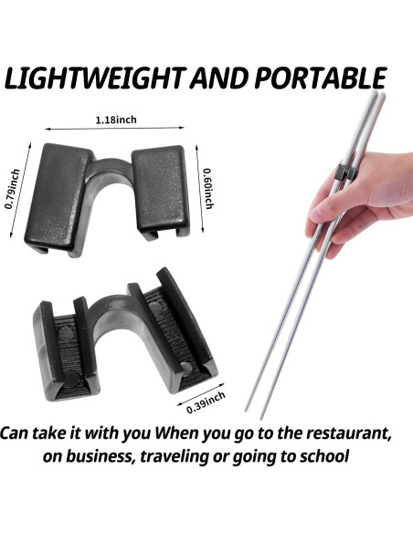 24 Piezas Ayudantes Reutilizables de Palillos Plásticos Negros