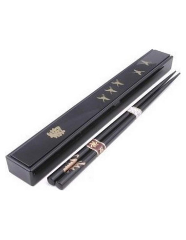 Palillos Japoneses Portátiles JapanBargain 3640 con Estuche Negro