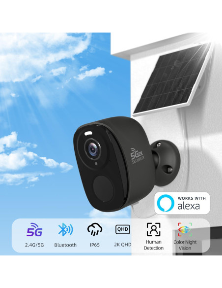 4 Cámaras de Seguridad Inalámbricas RICHCHO 2K Solar IP65