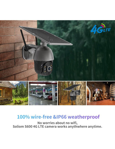Cámara de Seguridad Solar SOLIOM S600 4G LTE 1080p Exterior
