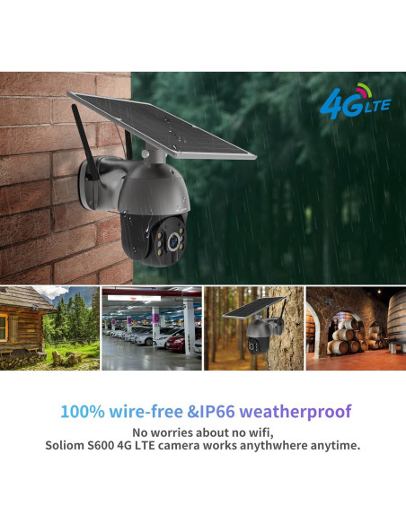 Cámara de Seguridad Solar SOLIOM S600 4G LTE 1080p Exterior