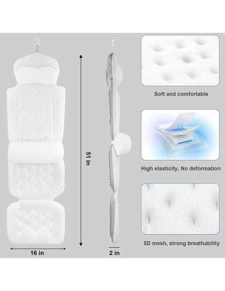 Almohada de Baño de Cuerpo Completo sxiiro 39x16 cm