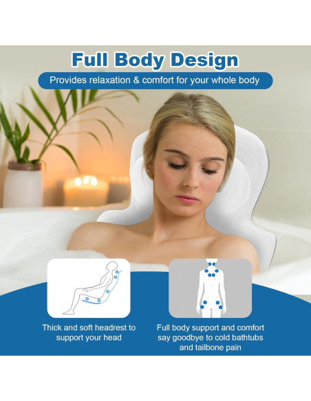 Almohada de Baño de Cuerpo Completo sxiiro 39x16 cm
