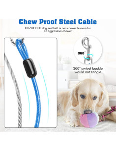 Cinturón de Seguridad para Perros CHZUOBER 2 en 1 Alta Resistencia 2