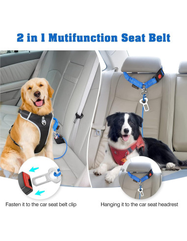 Cinturón de Seguridad para Perros CHZUOBER 2 en 1 Alta Resistencia