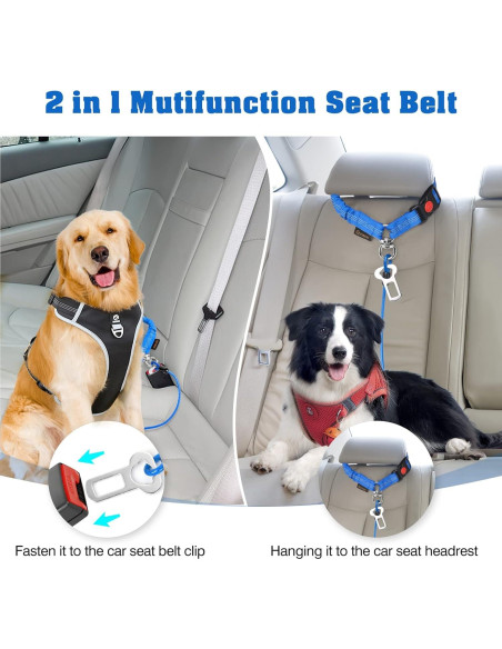 Cinturón de Seguridad para Perros CHZUOBER 2 en 1 Alta Resistencia
