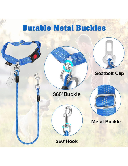 Cinturón de Seguridad para Perros CHZUOBER 2 en 1 Alta Resistencia
