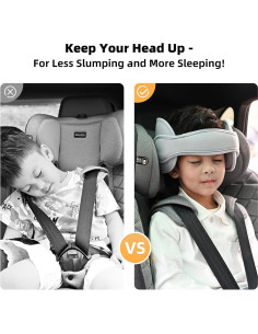 Soporte de Cabeza para Asiento de Auto Infantil Gris - Ajustable 2