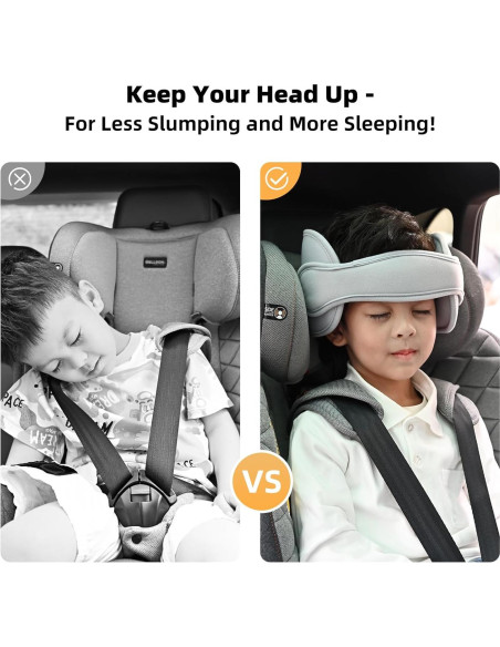 Soporte de Cabeza para Asiento de Auto Infantil Gris - Ajustable