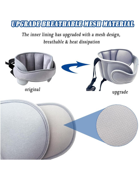 Soporte de Cabeza para Asiento de Auto Infantil Gris - Ajustable