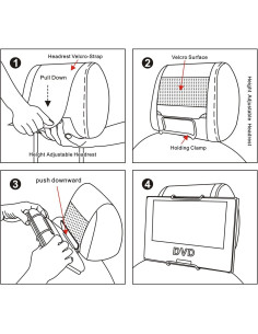 Soporte para Reposacabezas TFY para DVD Portátil 7-10" 2