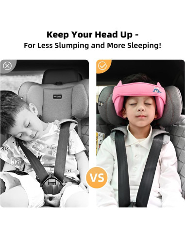 Banda Soporte Cabeza Silla Auto Niños Rosa Caricatura