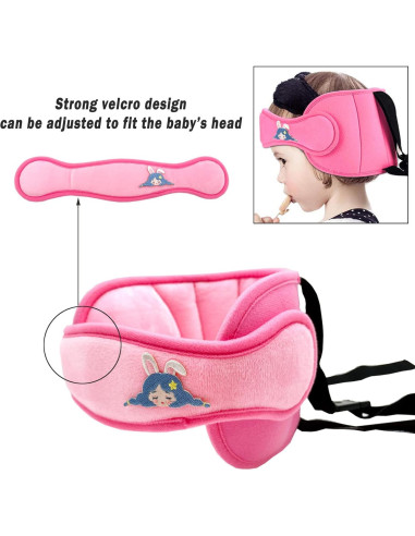 Banda Soporte Cabeza Silla Auto Niños Rosa Caricatura