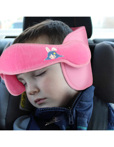 Banda Soporte Cabeza Silla Auto Niños Rosa Caricatura