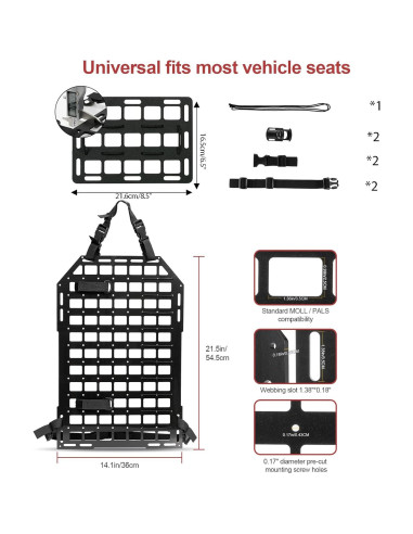 Panel Molle Táctico OEMASSIVE para Vehículos - Organizador
