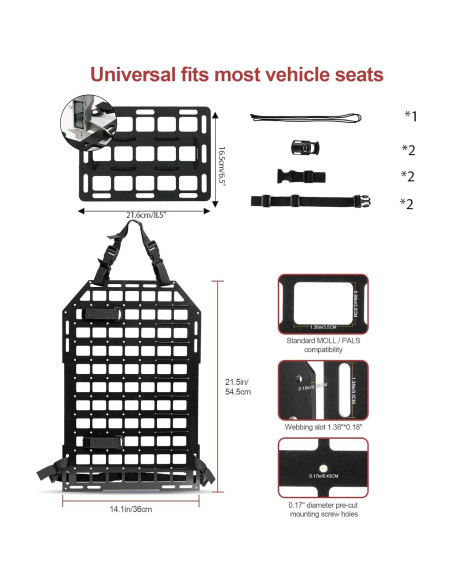 Panel Molle Táctico OEMASSIVE para Vehículos - Organizador