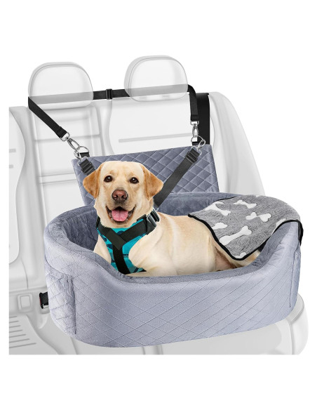 Asiento de Coche para Perros SIVEIS Grande Gris 65 cm