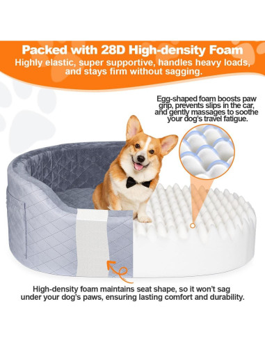 Asiento de Coche para Perros SIVEIS Grande Gris 65 cm