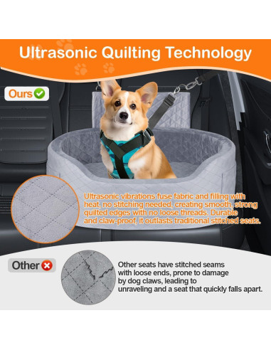 Asiento de Coche para Perros SIVEIS Grande Gris 65 cm