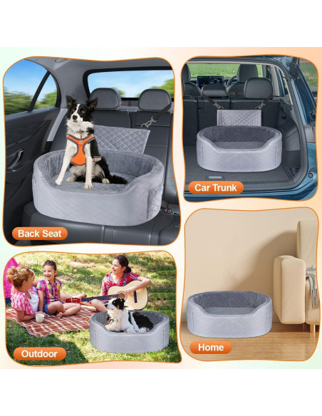 Asiento de Coche para Perros SIVEIS Grande Gris 65 cm