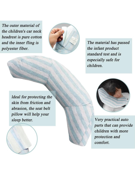Cojín de Viaje para Coche WenMei Soporte Cuello Niños Verde