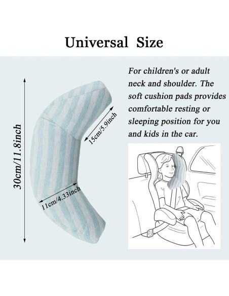 Cojín de Viaje para Coche WenMei Soporte Cuello Niños Verde