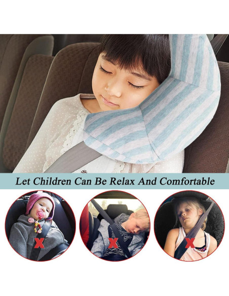 Cojín de Viaje para Coche WenMei Soporte Cuello Niños Verde