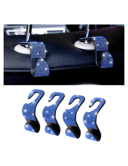 4 Ganchos para Reposacabezas de Auto Osilly Azul