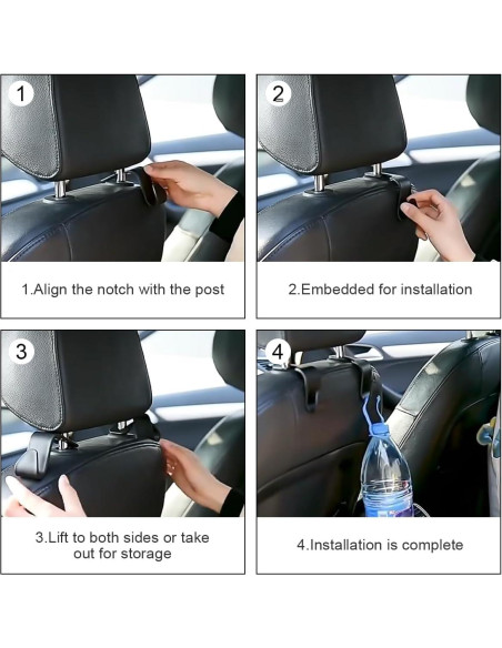 4 Ganchos para Reposacabezas de Auto Osilly Azul