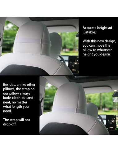 Almohada de Cuello Ajustable TESBEAUTY para Coche - 2 Piezas