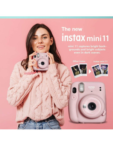 Cámara Instantánea Fujifilm Instax Mini 11 Rosa + 40 Películas