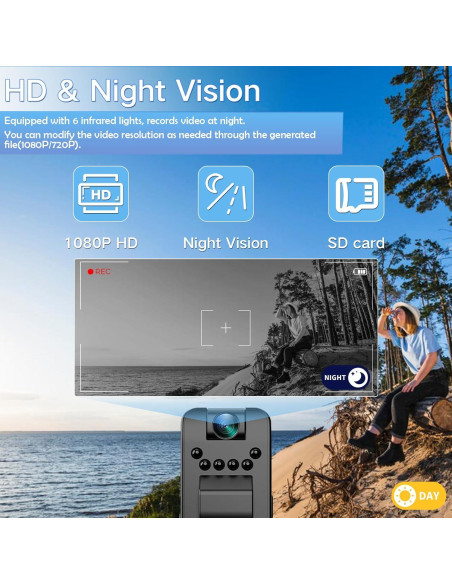 Cámara Corporal HD 1080P FUXGZ con Tarjeta SD 32GB