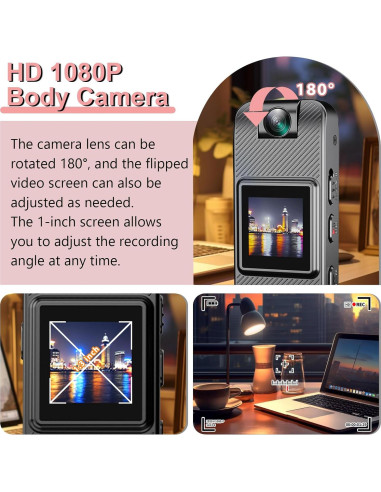 Mini Cámara Corporal HD 1080P FUXGZ con Visión Nocturna