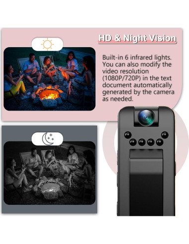 Mini Cámara Corporal HD 1080P FUXGZ con Visión Nocturna