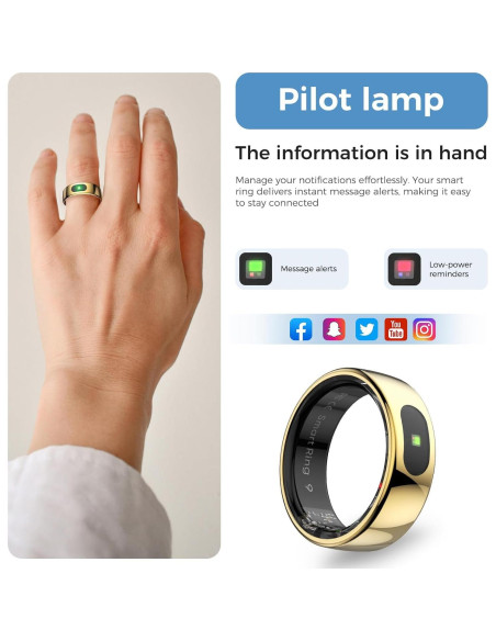 Anillo Inteligente Hugrow R08 Dorado Control Gestos IP68