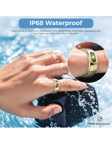 Anillo Inteligente Hugrow R08 Dorado Control Gestos IP68