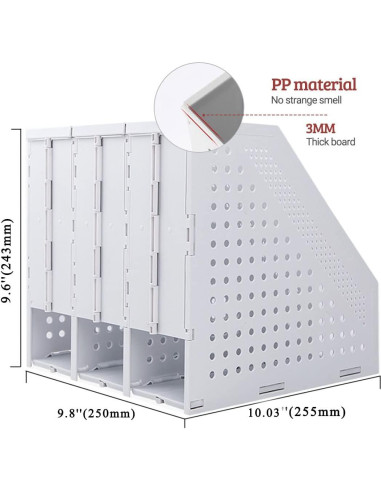 Soporte Plegable para Revistas Marte Vanci 3 Compartimentos