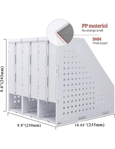 Soporte Plegable para Revistas Marte Vanci 3 Compartimentos