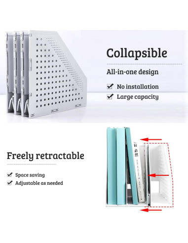 Soporte Plegable para Revistas Marte Vanci 3 Compartimentos