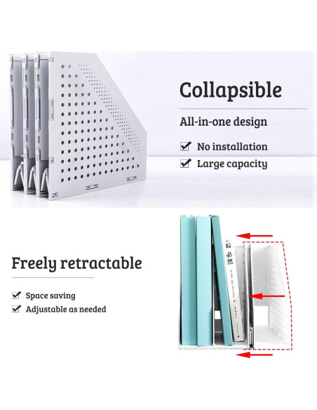 Soporte Plegable para Revistas Marte Vanci 3 Compartimentos