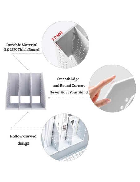 Soporte Plegable para Revistas Marte Vanci 3 Compartimentos