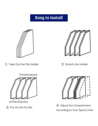 Soporte Plegable para Revistas Marte Vanci 3 Compartimentos