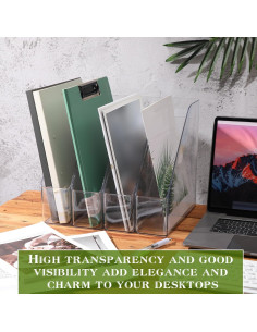 12 Soportes de Revistas Acrílico Transparente Marsui 27x25x8cm 2