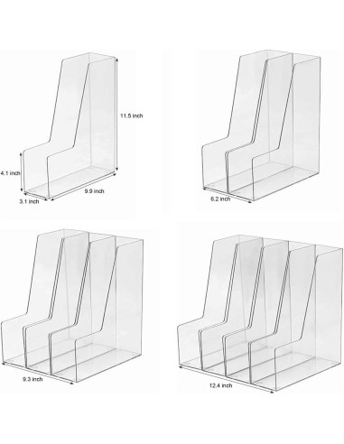 Soporte Vertical para Archivos RHONZHAO 2 Unidades Transparente
