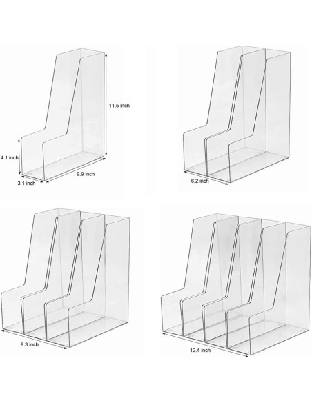 Soporte Vertical para Archivos RHONZHAO 2 Unidades Transparente