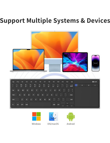 Teclado Bluetooth CZUR TouchBoard Pro Recargable 0.52kg