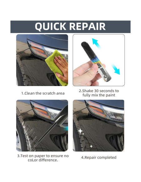 Bolígrafo de Pintura VARGTR para Reparación de Rayones Auto Negro