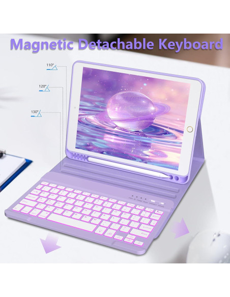 Funda de Teclado FUWANG para iPad 10.2" 9 8 7 Gen