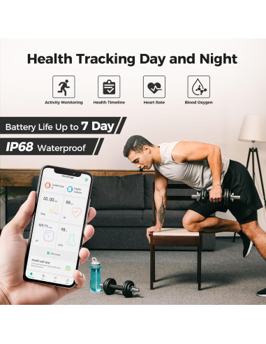 Anillo Inteligente Hugrow R20 Negro - Monitor de Sueño y Fitness